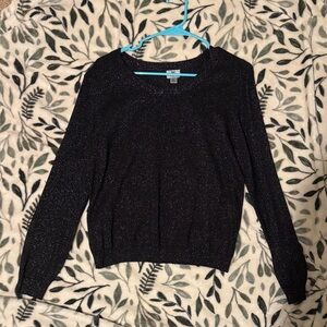 Worthington Black Glitter Knit Top